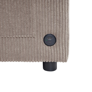 Sleeper Sofa With Foldable Mattress, USB Ports, Side Table & Storage Pocket