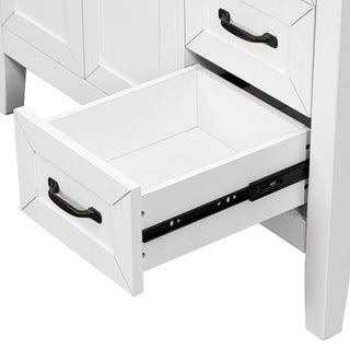 Modern Bathroom Vanity Base Only, 2 Doors And 3 Drawers