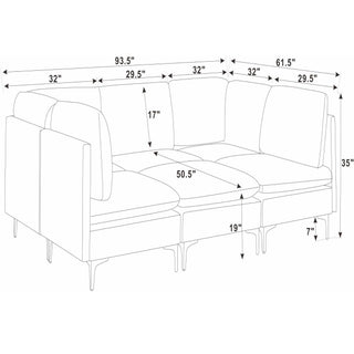 Upholstered Modular Sectional & Tall Legs