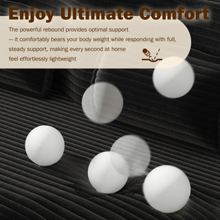 Modern Floor Sofa With 2 Pillows, Convertible Twin Size Folding Mattress For Living Room