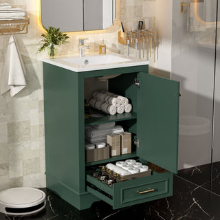 20" Bathroom Vanity With Sink, 1 Drawer, Freestanding Single Set