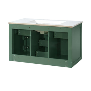 Wall Mounted Bathroom Cabinet With Sink, Multiple Drawers And Doors - Green