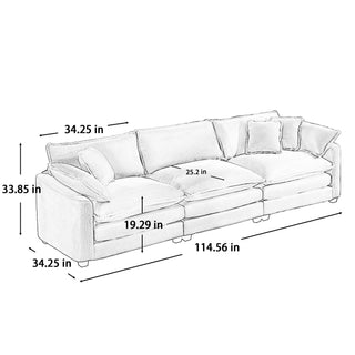 Elegant Oversized Sectional Sofa Set With Deep Seats And Flexible Layout