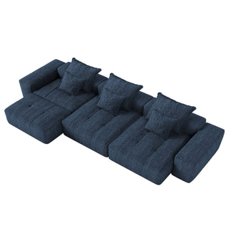 Modern Oversized Diy Combination Modular Sectional Sofa & Pillows