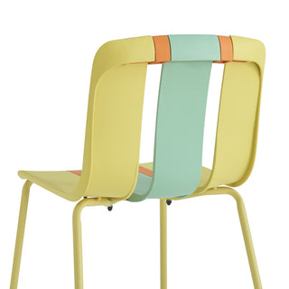 Modern Striped Blocking Single Chairs (Set of 4)