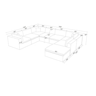 Custom Configuration Modular Sectional With Toss Pillows
