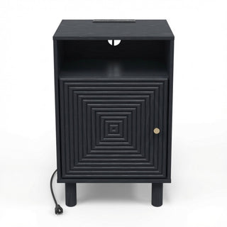 Nightstand With Charging Station & Storage