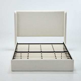 Carmen - Full Size Upholstered Wingback Bed - Ivory