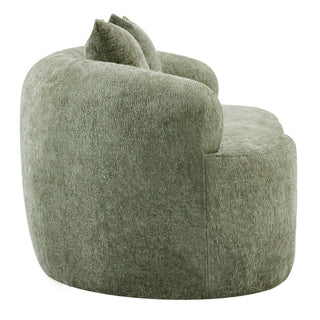 Curved Loveseat Sofa With Round Armrest