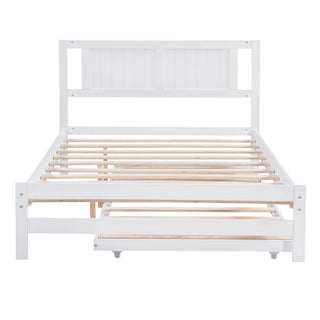 Platform Bed With Adjustable Trundle