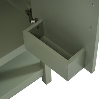 Elegant Bathroom Vanity With Ceramic Sink And Versatile Storage