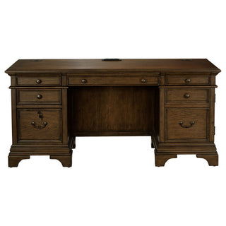 Stigham - 5 Drawer Credenza Office Desk - Oak