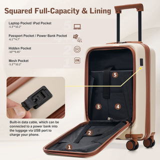 Hardside Luggage Set 5 Piece With Front Opening
