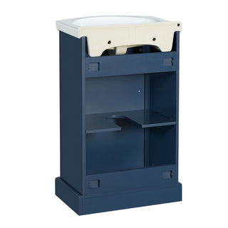 20" Bathroom Vanity With Bulged Sink, Freestanding Single Vanity Set, Soft Close Door