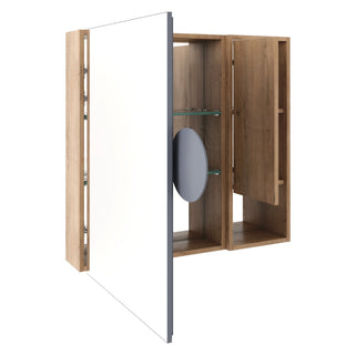 29.63" Wall Mounted Bathroom Cabinet With Adjustable Shelves Storage Cabinet - Imitative Oak