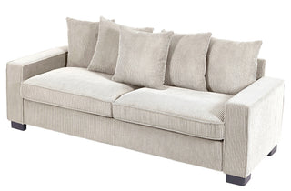 Luxe Sofa With 5 Matching Toss Pillows, Sleek Design, Spacious And Comfortable 3 Seater Couch