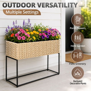 Solhome - Planter Box, 3 Removable Inserts, Indoor / Outdoor - Light Brown