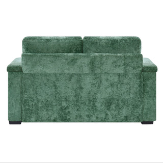 Pull Out Sofa Bed Loveseat With Twin Mattress, Cup Holders And Arm Storage
