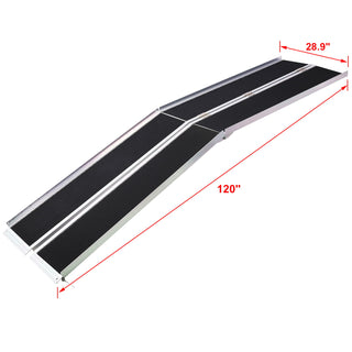 Portable And Foldable Wheelchair Ramp With Non Skid Surface