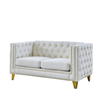 Upholstered Couch Sofa With Button Tufting For Living Room