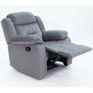 Modern Manual Recliner With Padded Seat And Pillow Arms