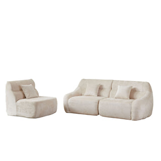 Luxury Curved Corner Sectional Sofa With 4 Pillows