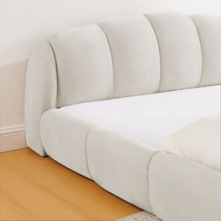 Upholstered Platform Bed Frame, Low Profile Floor Bed, No Box Spring Required