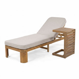 Outdoor Chaise Lounge Set With Side Table, 5 Position Adjustable Patio Recliner