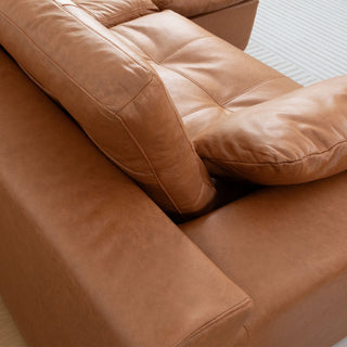 L - Shaped Modular 2 Seater Sofa With Movable Ottoman And High Density Sponge Cushions For Living Room
