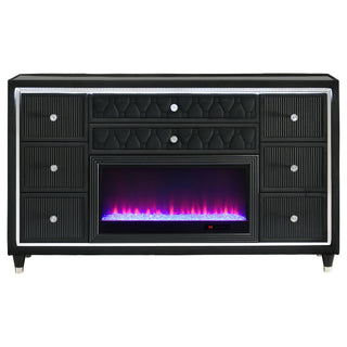 Mika - 8 Drawer LED Fireplace Dresser
