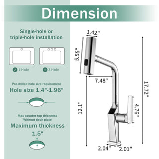 Touchless Kitchen Faucet With LED Display