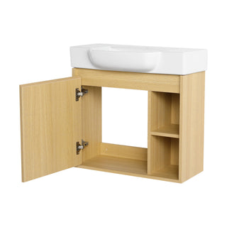 Wall Mounted Bathroom Vanity With Sink & Soft Close Door