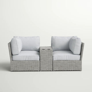 Outdoor Wicker Loveseat With Cushions
