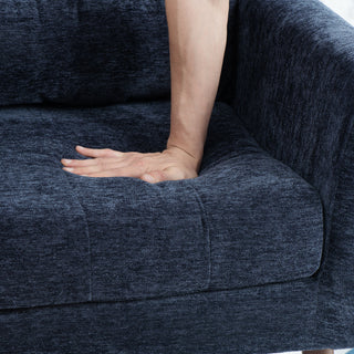 Modern Accent Chair, Arm Chairs For Living Room, Upholstered Mordern Armchair, Comfy Soft Padded Lounge Chair In Small Space, Bedroom, With Pillow, Solid Wood Leg