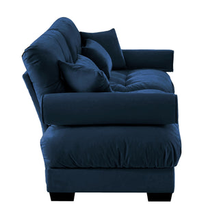 Modern Sofa With Bolstered Armrests And Pillows