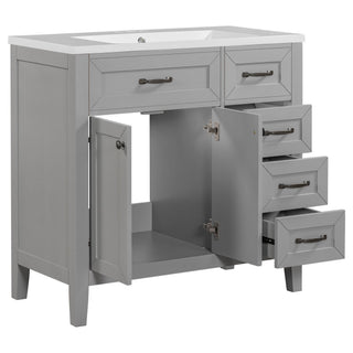 Modern Bathroom Vanity With Sink, Freestanding With Drawers And Doors