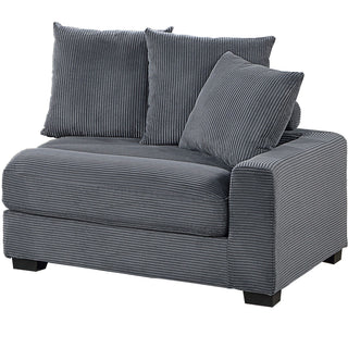 5 Piece Modular Sectional Set Couch With LAF & RAF Chairs, Living Room Furniture - Dark Gray