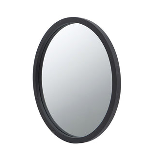 Circle Wall Mirror With Wooden Frame, Wall Mirror For Living Room