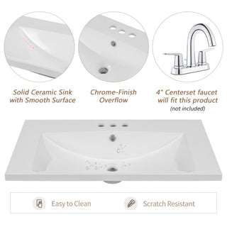 Modern Bathroom Vanity With Sink Combo, Multi Functional Cabinet With Doors And Drawer