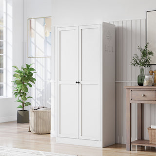 Kitchen Pantry Cabinet Adjustable Storage With 4 Shelves, Heavy Duty Freestanding Pantry Organizer - White