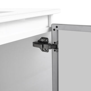 Wall Mounted Bathroom Vanity With Sink, 2 Soft Close Doors, Cabinet & Half Door