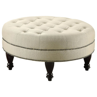 Oatmeal Cocktail Ottoman - Beige