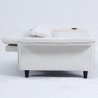 Modern Fabric Multi-Functional Sofa Bed With Adjustable Armrests And Backrests