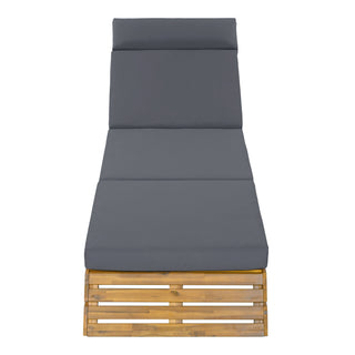 Chaise Lounge Set With 4 Fold Cushion And Built In Headrest
