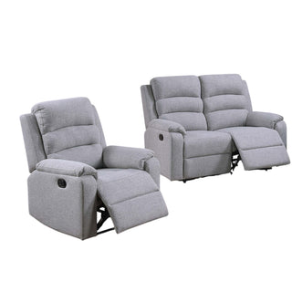 2 Piece Living Room Set With Manual Reclining Loveseat And Recliner