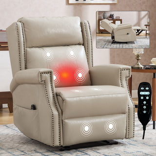 Manual Recliner Chair With Heavy Duty Motion Mechanism, 8 Vibrating Nodes And 3 Massage Modes For Living Room