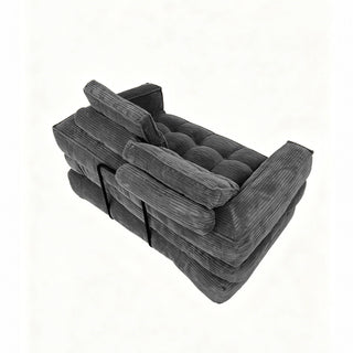 2 Seater Modular Corduroy Sofa With Chaise Lounge For Living Room