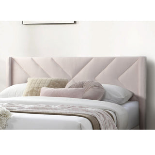 Elegant Bed With Upholstered Headboard, Platform Base