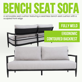 6 Piece Outdoor Conversation Set With Swivel Chairs - Ember Black