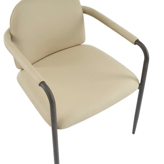 Modern Dining Chair (Set of 2) With Iron Frame - Espresso / Khaki